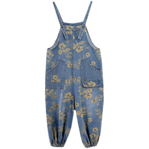 New Spring Printed Jean Suspenders For Women