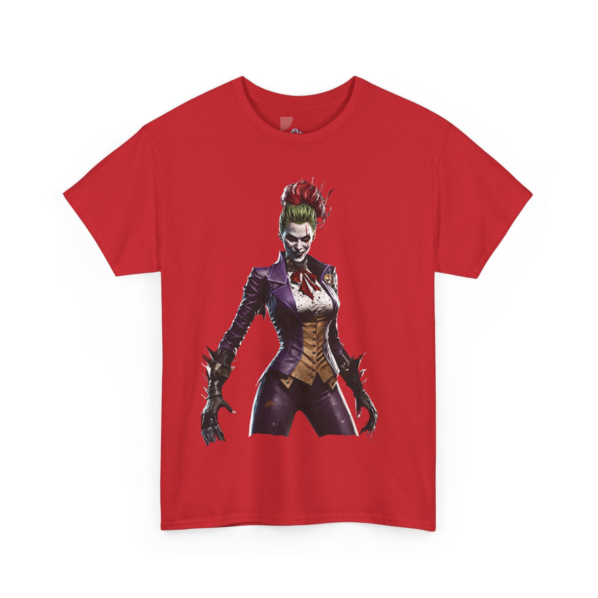 Bold Joker Graphic Unisex Heavy Cotton Tee, Casual Streetwear, Gift for Comic Fans, Halloween Costume Top, Everyday Wear