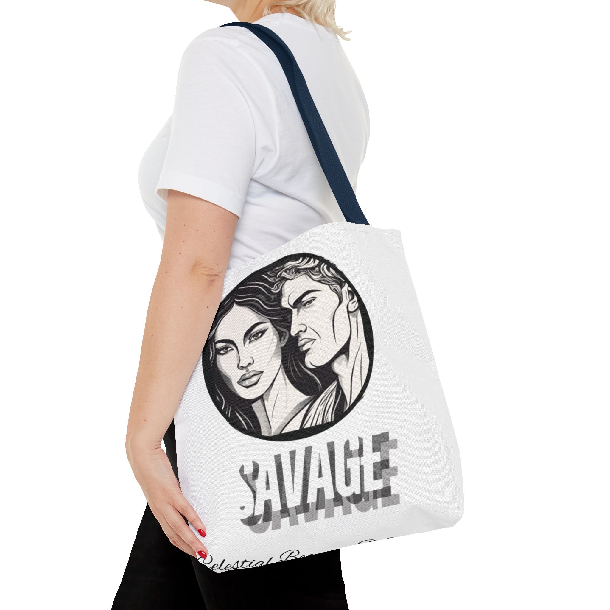 Tote Bag AOP,Savage, Shopping bag, mom gift, grandma, Halloween gift, Christmas Gift, holiday bag