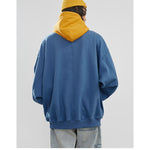 Hooded Sweatshirt Colorblock Patch Sweatshirt