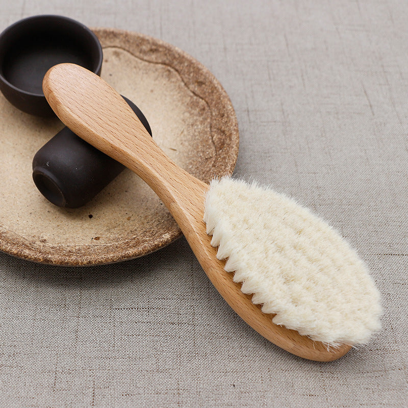 Baby brush solid wood wool brush