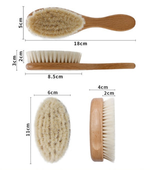 Baby brush solid wood wool brush