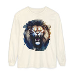 Vibrant Lion Long Sleeve Tee, Unisex Animal T-Shirt, , Nature Lover's