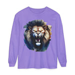 Vibrant Lion Long Sleeve Tee, Unisex Animal T-Shirt, , Nature Lover's