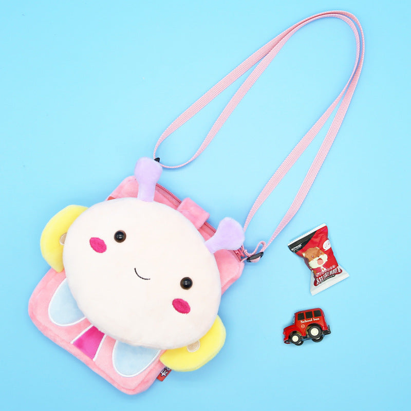 Cute cartoon animal crossbody bag kids casual shoulder bag plush mini shoulder bag