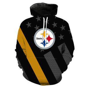 3d Hoodies Print American Pittsburgh Pattern Slim Unisex Slim Stylish Hooded Hoodies