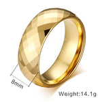 Men Ring Tungsten Jewelry Gold Color