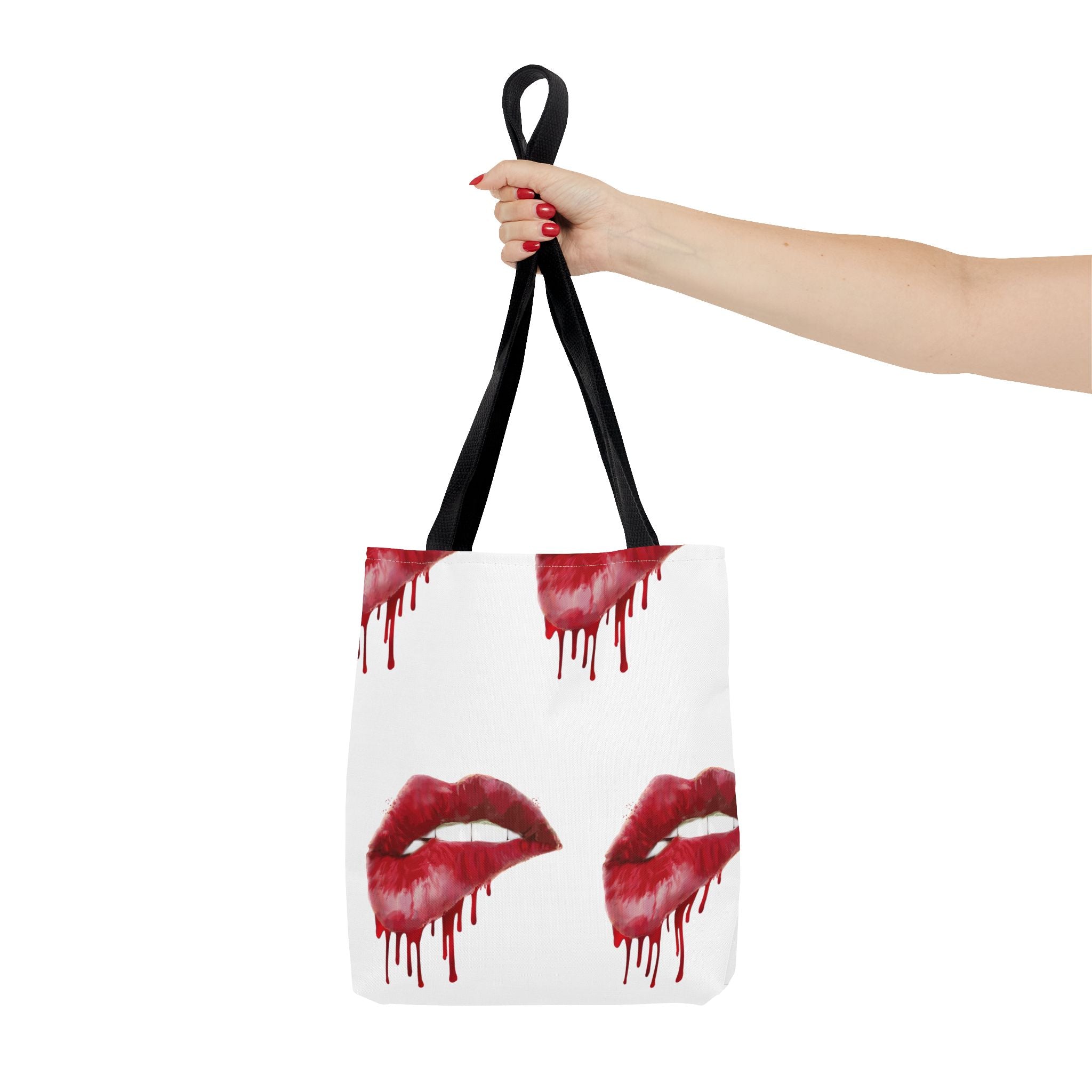 Bold Kiss Print Tote Bag, Chic Shopping Tote, Stylish Beach Bag, Valentine's Gift, Lips Design Handbag