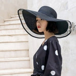 Straw Hat Lady Fashion Woven Organza Sunshade Hat