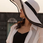 Straw Hat Lady Fashion Woven Organza Sunshade Hat