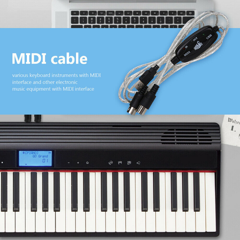 Electronic Keyboard Music Midi Adapter Cable Computer Music Editing Cable