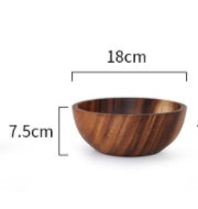 Kitchen Natural Wooden Bowl Household Fruit Bowl Salad Bowl For Home