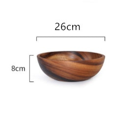 Kitchen Natural Wooden Bowl Household Fruit Bowl Salad Bowl For Home