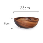 Kitchen Natural Wooden Bowl Household Fruit Bowl Salad Bowl For Home