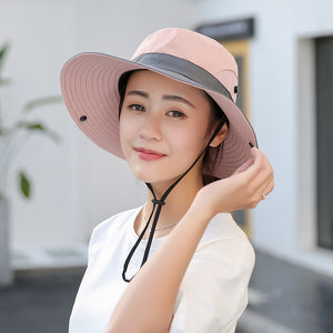 Unisex Summer Foldable Sun Fisherman Hat Men Women Wide Brim Casual Outdoor Travel Beach Sunscreen UV Protection  Sun Hats