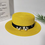 Parent-child Sun Hat Cute Children Sun Hats Pearl Bow Hand Made Women Straw