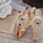 Fashion Watch With Diamonds And Colorful Stones Full Of Diamonds European-Style High-End Watches For Women