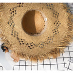 Women Summer Natural Raffia Straw Hat Girl Fashion Ribbon Floppy Shading Panama Wide Brim Sun Hats Vacation Travel Beach Hat