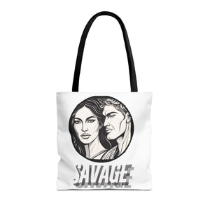 Tote Bag AOP,Savage, Shopping bag, mom gift, grandma, Halloween gift, Christmas Gift, holiday bag