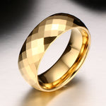 Men Ring Tungsten Jewelry Gold Color