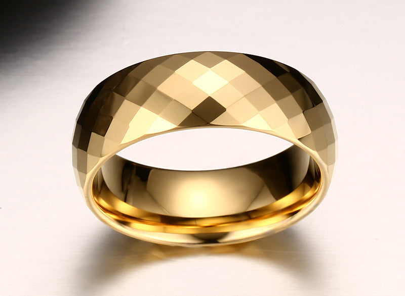 Men Ring Tungsten Jewelry Gold Color