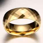 Men Ring Tungsten Jewelry Gold Color