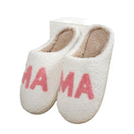 Warm And Cozy MAMA Christmas Gift Plush Cotton Slippers Thick Non-Slip Sole Indoor Slippers Shoes