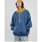 Hooded Sweatshirt Colorblock Patch Sweatshirt