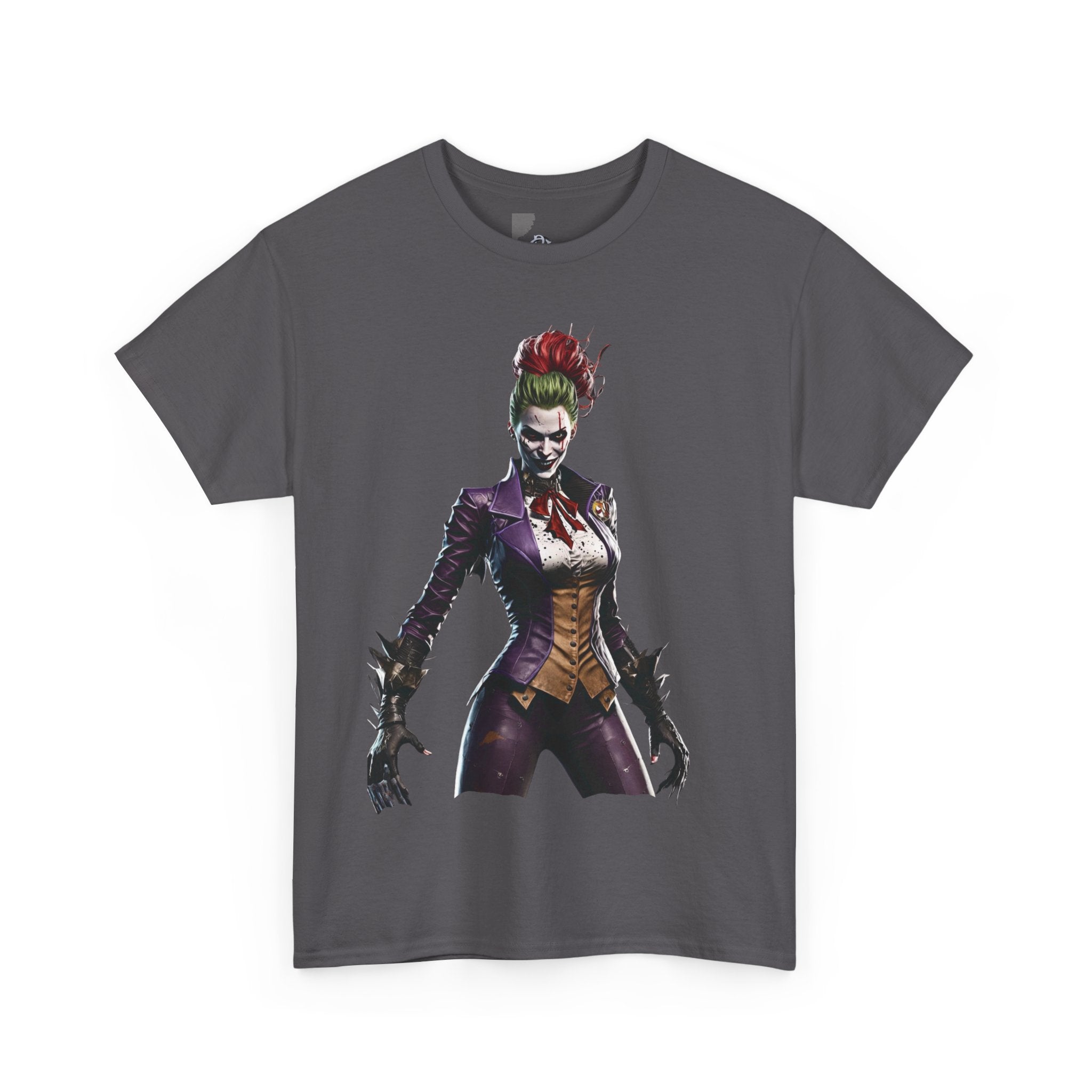 Bold Joker Graphic Unisex Heavy Cotton Tee, Casual Streetwear, Gift for Comic Fans, Halloween Costume Top, Everyday Wear