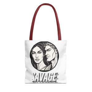 Tote Bag AOP,Savage, Shopping bag, mom gift, grandma, Halloween gift, Christmas Gift, holiday bag