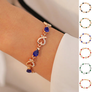 Hollow Love Bracelet With Rhinestones Fashion Temperament Heart-shaped Bracelet For Valentine's Day Gift Jewelry