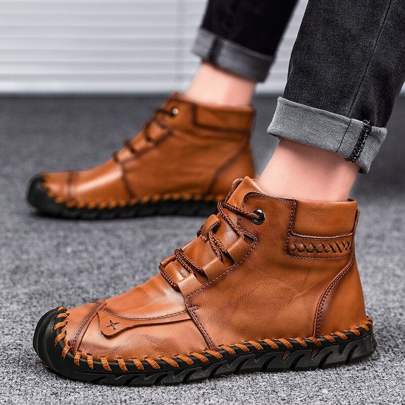 Leather shoes leather men casual shoes