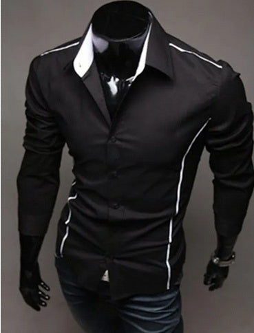 Men Shirt Fashion Cotton Slim Men Shirt Long Sleeve High Quality Casual Black White Gray Men Shirt For Men