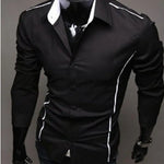 Men Shirt Fashion Cotton Slim Men Shirt Long Sleeve High Quality Casual Black White Gray Men Shirt For Men