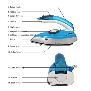 Portable Travel Steam Iron For Both Dry And Wet Use