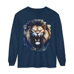 Vibrant Lion Long Sleeve Tee, Unisex Animal T-Shirt, , Nature Lover's