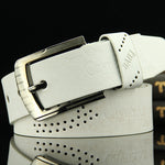 Pin buckle belt men's belt retro hollow casual belt