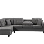 Left Fabric Sofa With Ottoman