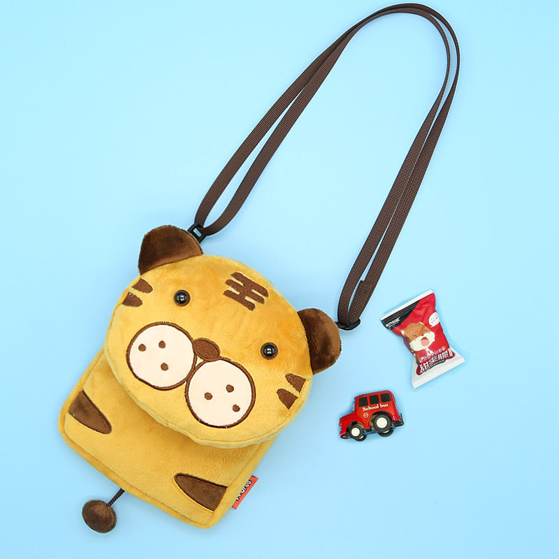 Cute cartoon animal crossbody bag kids casual shoulder bag plush mini shoulder bag