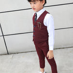 Boys Autumn Clothing Two-piece Vest Set