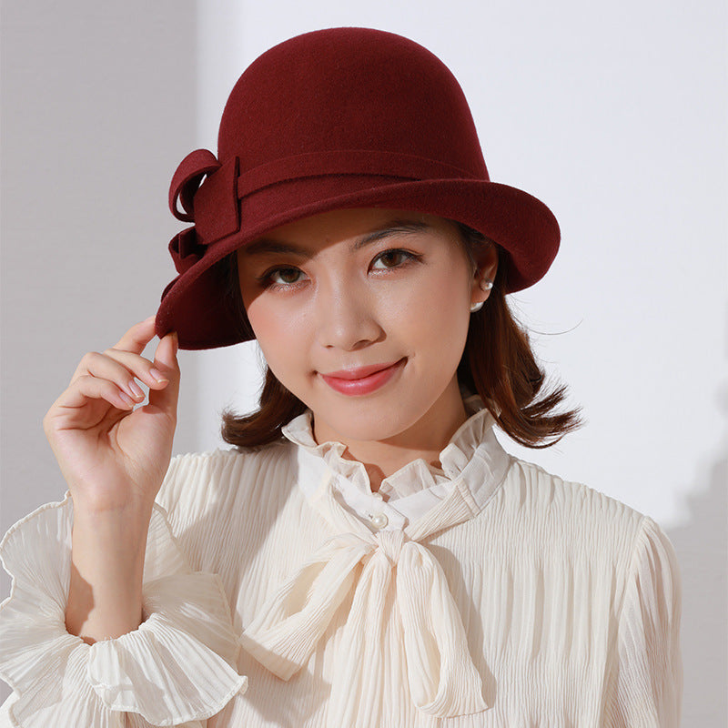 Hat Elegant Women's Irregular Brim Curled Dome