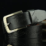 Pin buckle belt men's belt retro hollow casual belt