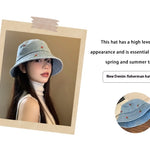 Cherry Embroidery Jean Fisherman Hat Women's Summer