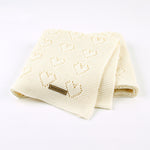 Baby Blanket Knitted Heart Hollow