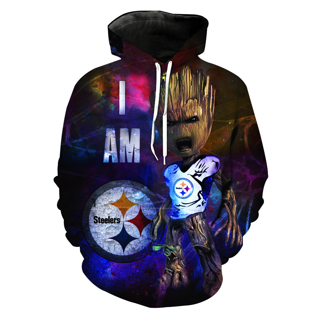 3d Hoodies Print American Pittsburgh Pattern Slim Unisex Slim Stylish Hooded Hoodies