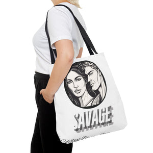 Tote Bag AOP,Savage, Shopping bag, mom gift, grandma, Halloween gift, Christmas Gift, holiday bag