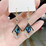 Women's Earrings In Geometric Crystal Glass