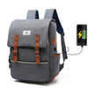 Vintage men women canvas backpacks school bags for teenage girls laptop backpack with USB charging fashion travel