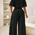 Women's Short Sleeve Suit With Summer Sleeve Pleats