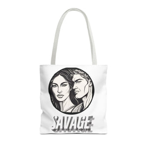 Tote Bag AOP,Savage, Shopping bag, mom gift, grandma, Halloween gift, Christmas Gift, holiday bag